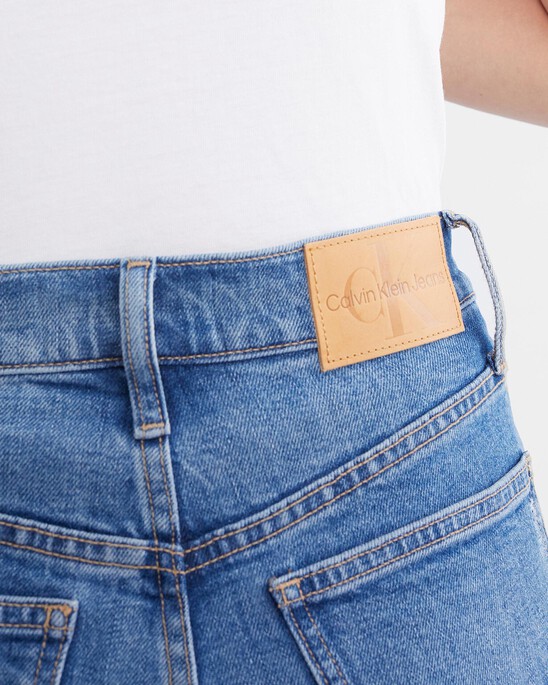 Italian Denim Frayed High Rise Wide Leg Jeans