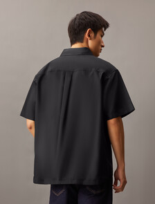 Zip Up Poplin Shirt, Ck Black, hi-res