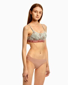 CK ONE COTTON LIGHTLY LINED BRALETTE, CROSSING LOGO PRINT+GREY HEATHER, hi-res
