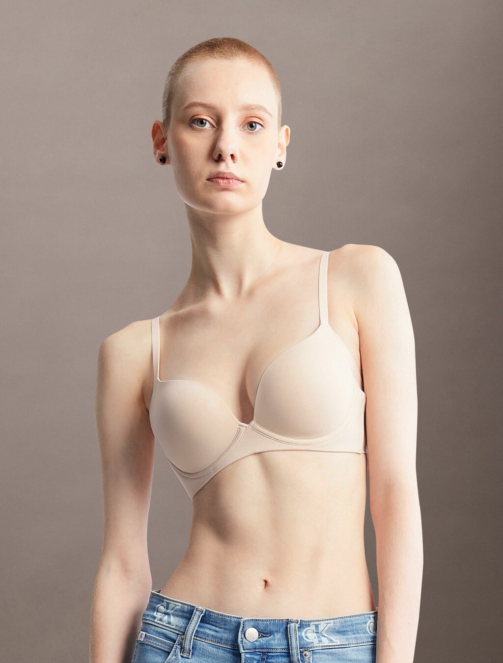 Invisibles Line Extension Push Up Plunge Bra, Beechwood, hi-res