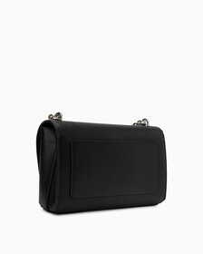 SCULPTED FLAP BAG WITH CHAIN, BLACK, hi-res