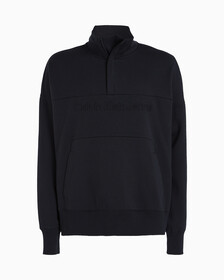 Oversized Zip Neck Sweatshirt, Ck Black, hi-res