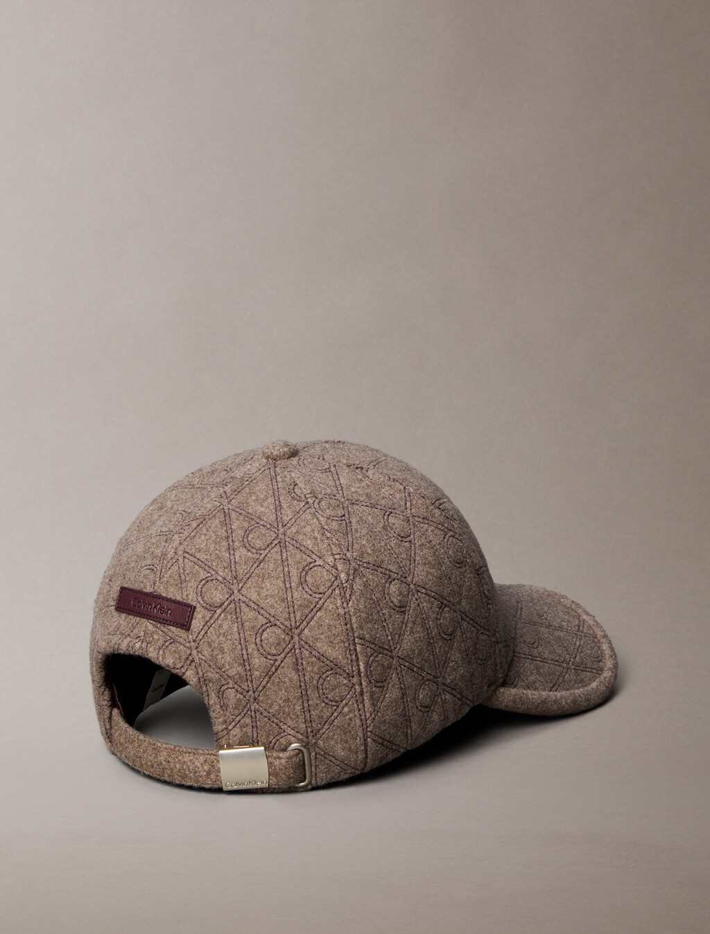 Embroidered Wool Felt Baseball Cap, Demitasse Heather, hi-res