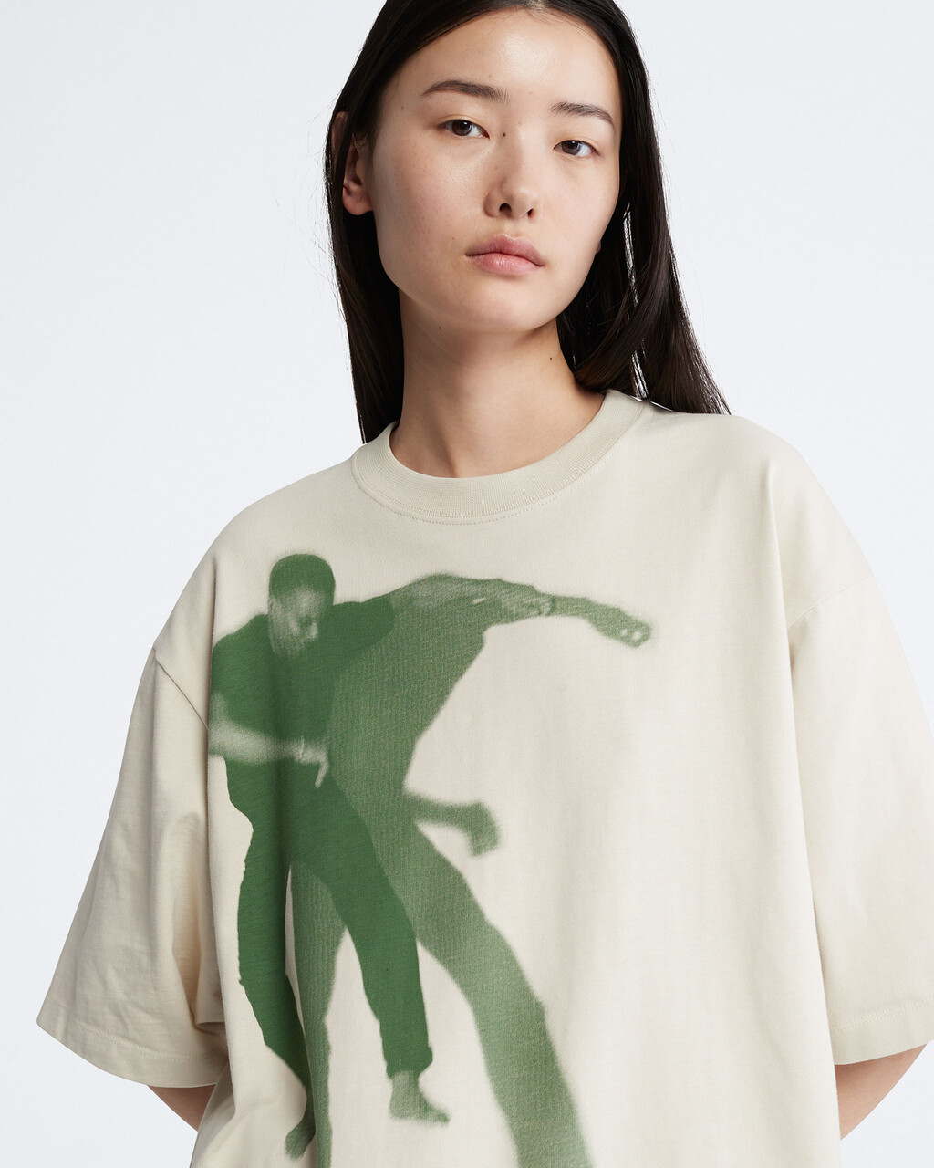 STANDARDS JUMP GRAPHIC CREWNECK T-SHIRT, Bone White, hi-res