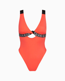 Intense Power Plunge Swimsuit, Bright Vermillion, hi-res