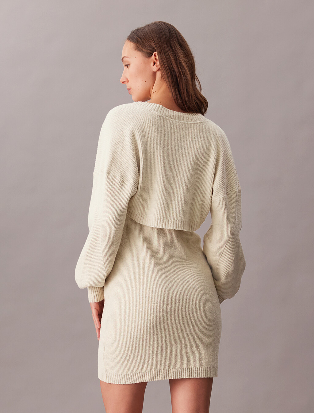 2 in 1 Knit Dress, Eggshell, hi-res