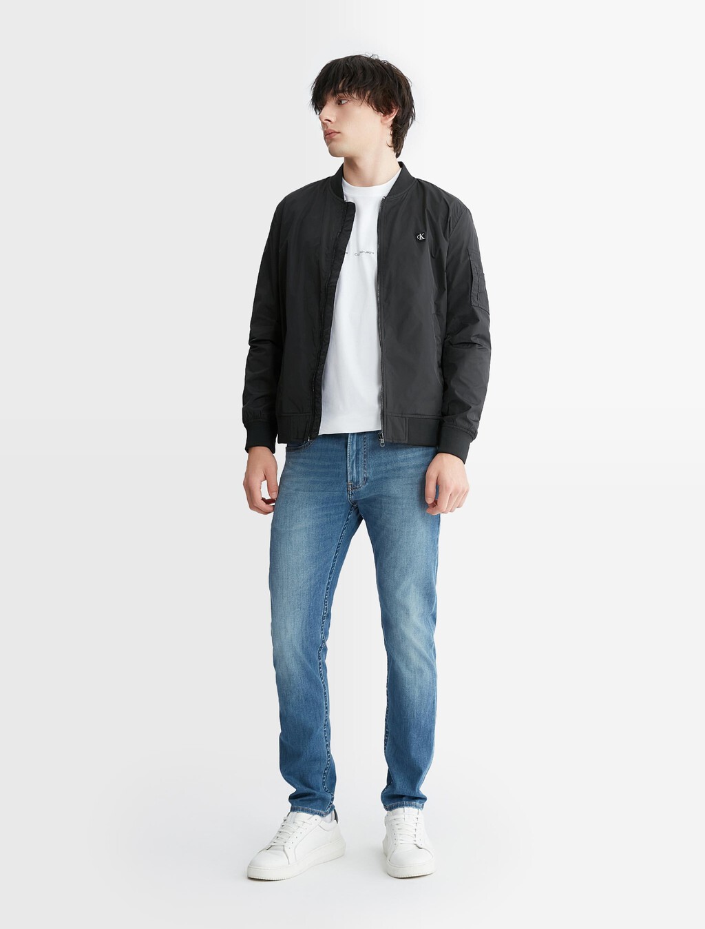CK Badge Nylon Bomber Jacket, Ck Black, hi-res