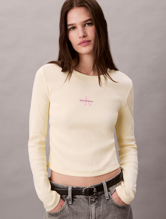 Monogram Logo Long Sleeve Baby Tee