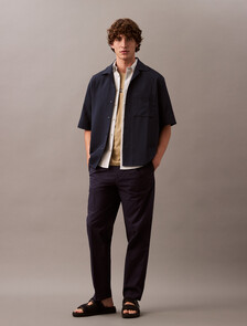 Seersucker Short Sleeve Shirt, Dark Sapphire, hi-res