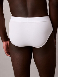 CK Black Cotton Stretch Hip Brief, White, hi-res