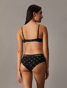 Icon Cotton Lightly Lined Demi Bra, DIAMOND LOGO+BLACK, hi-res