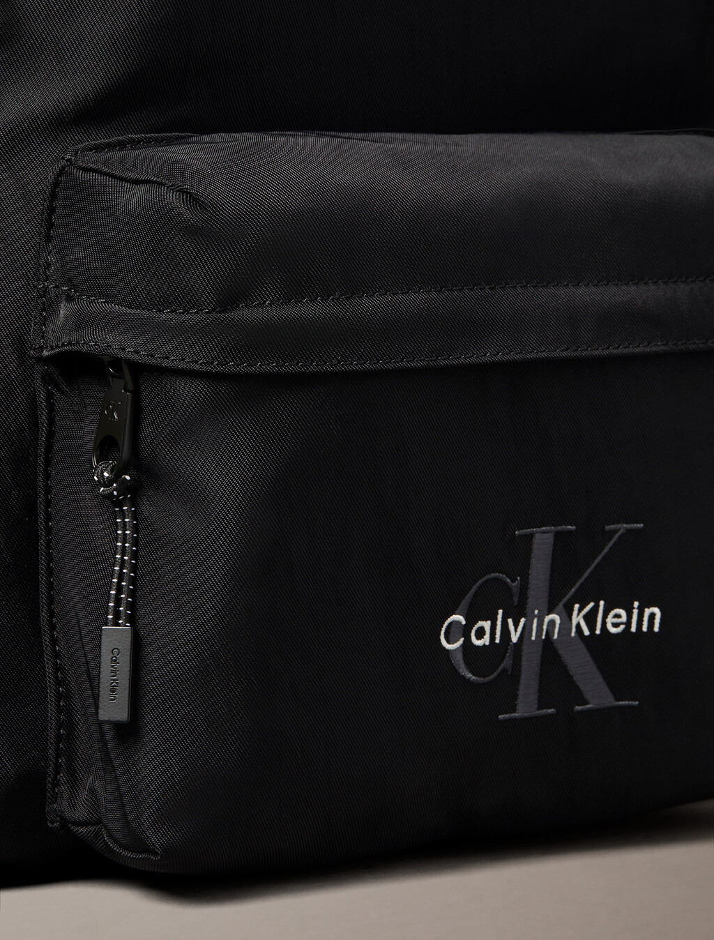 Nylon Monogram Logo Backpack, Black, hi-res