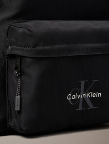 Nylon Monogram Logo Backpack, Black, hi-res