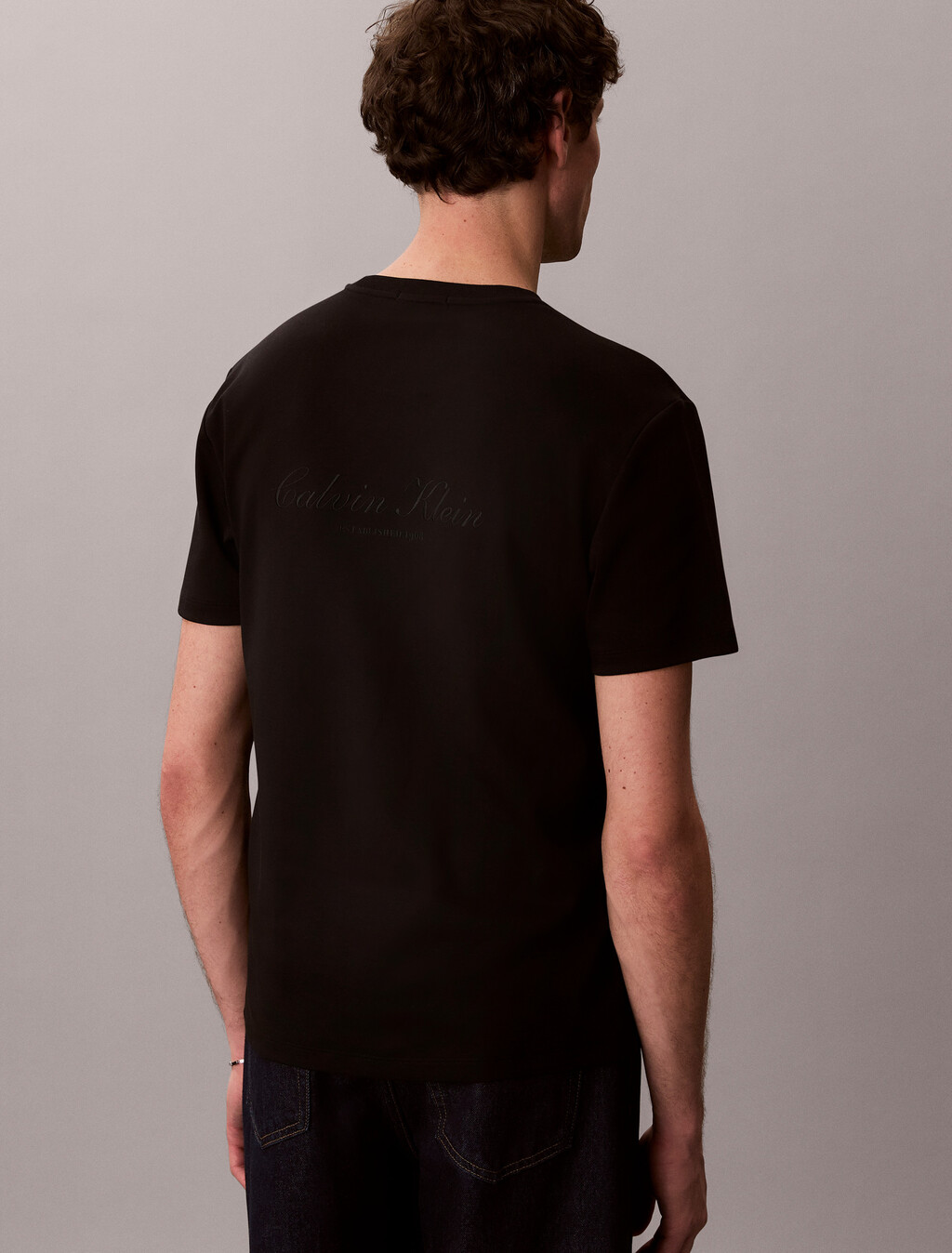 Script Logo Tee, Black, hi-res