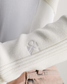 Cotton Micro Cardigan, Ivory, hi-res