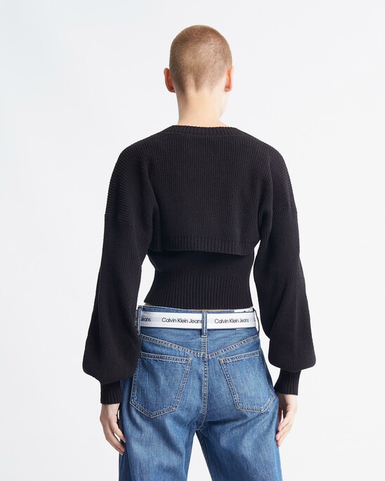 Feminine 2 In 1 Knit Cardigan