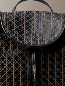 Allover Emblem Logo Mini Backpack, BLACK AOP, hi-res