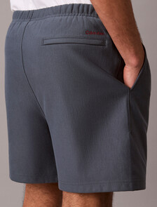 Embroidered Logo Jogger Shorts, Dark Slate, hi-res