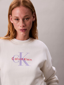 Monogram Relaxed Long Sleeve Sweatshirt, Tofu, hi-res