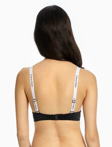 Tailored Logo Lightly Lined Demi Bra, Black, hi-res