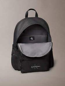 Nylon Monogram Logo Backpack, Black, hi-res