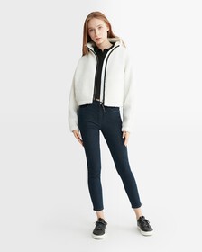 Varsity Polo Neck Pullover Sweatshirt, Ck Black, hi-res
