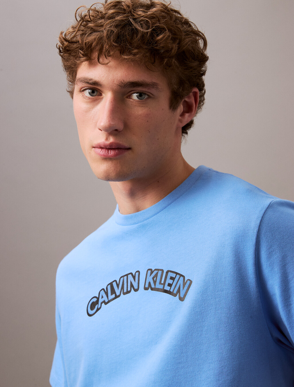 Curved Logo T-shirt, Blue Burst, hi-res