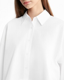 Cropped Shirt, Bright White, hi-res