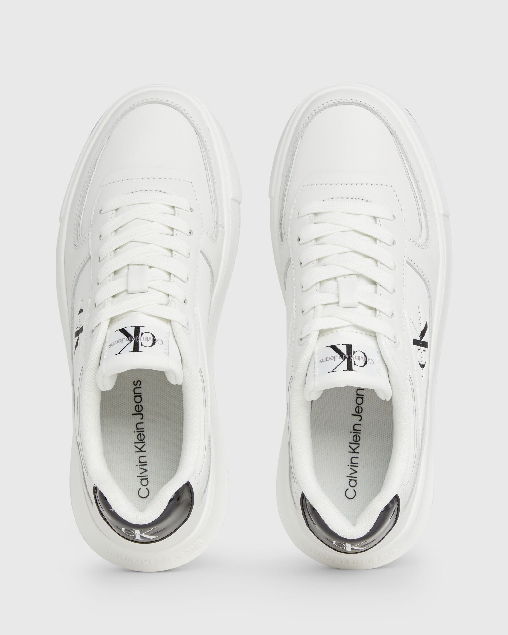 Calvin klein leather chunky trainers store