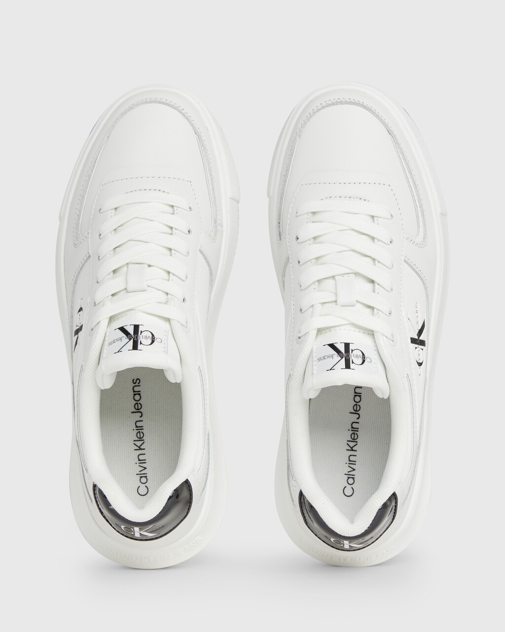 Leather Trainers, BRIGHT WHT/BLK, hi-res