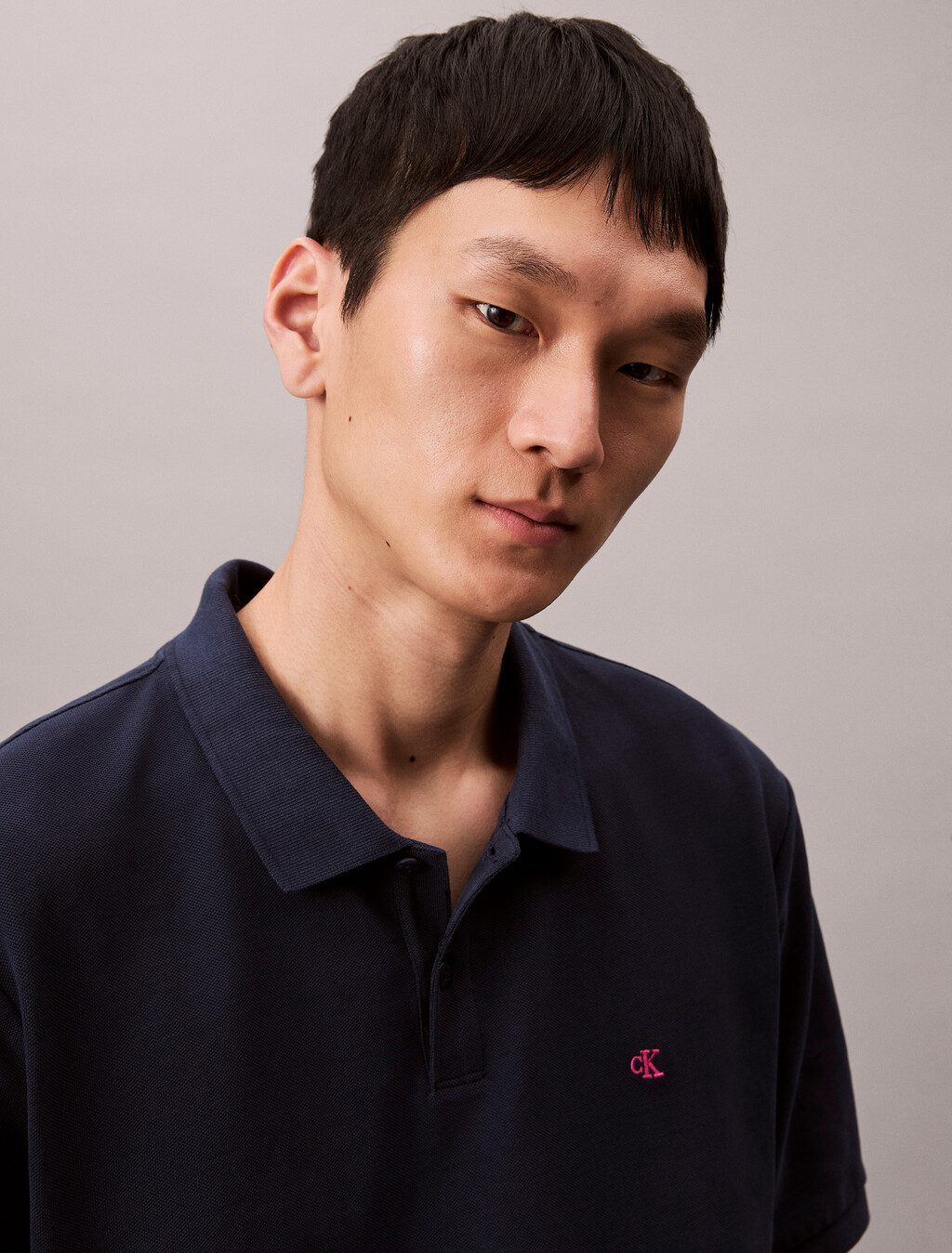 Monogram Cotton Pique Polo, Dark Sapphire, hi-res