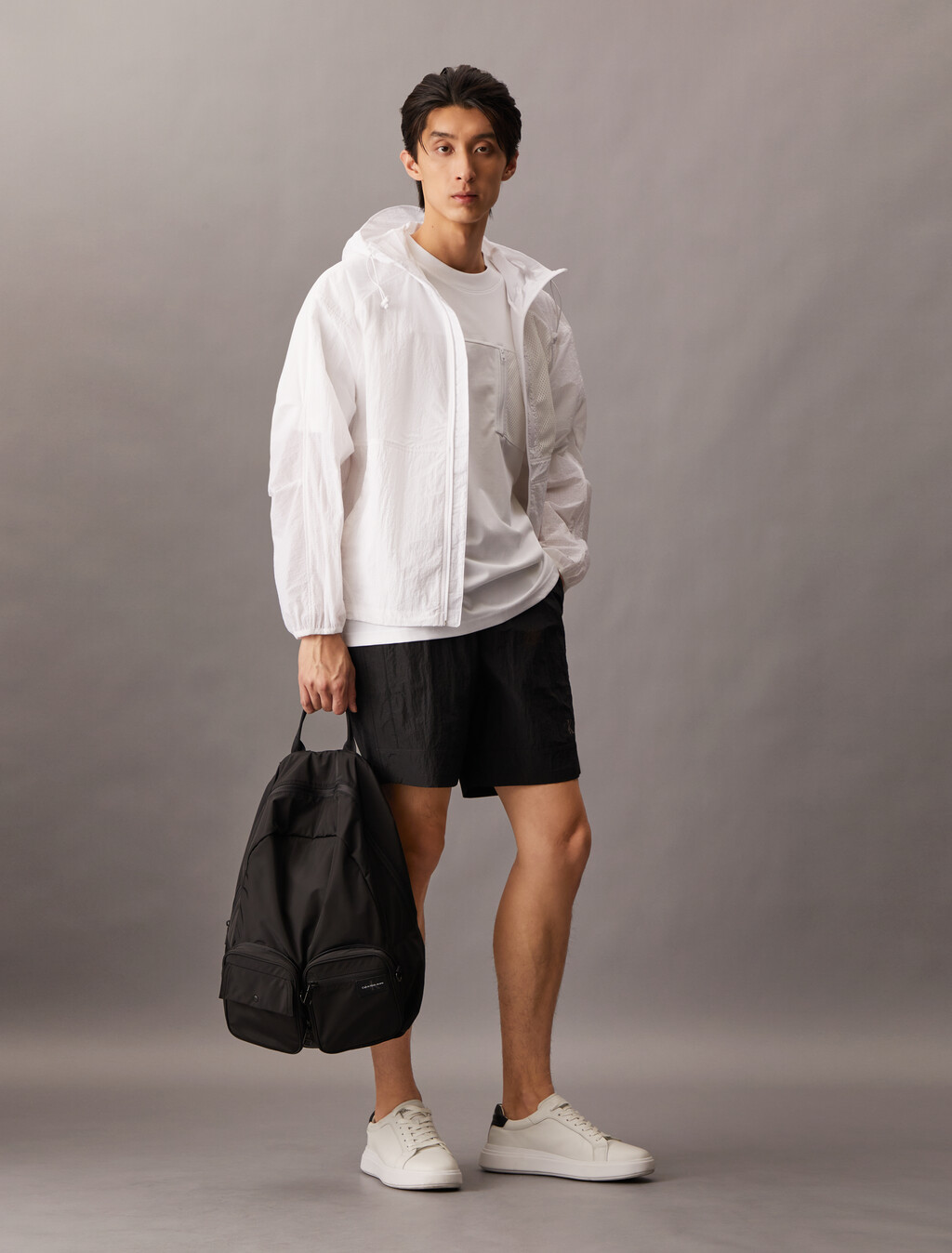 Cooling UV Protect Mixed Media Shorts, Ck Black, hi-res