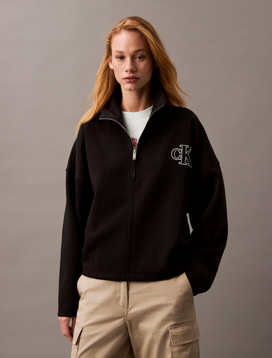 Relaxed Spacer Zip Collar Jacket