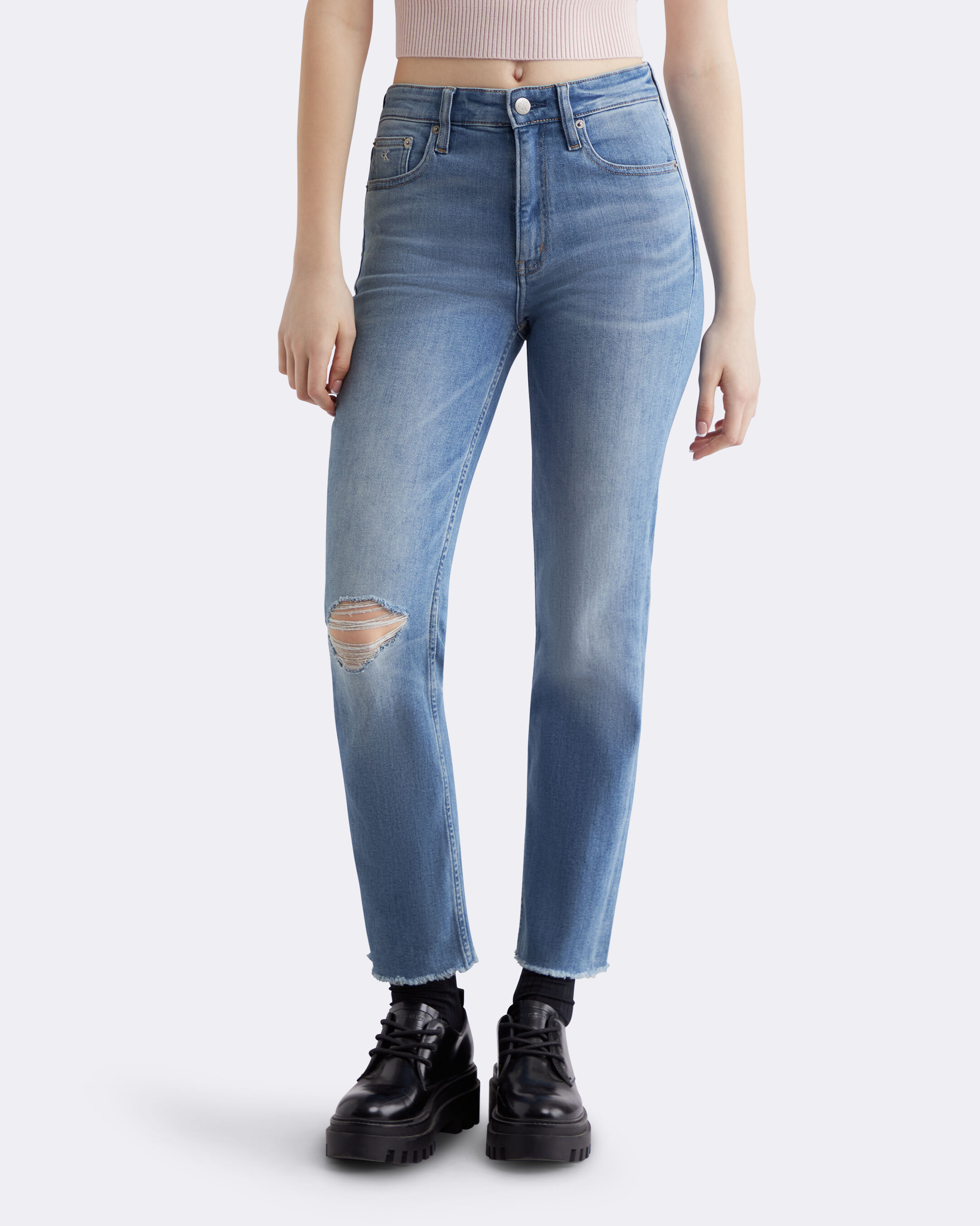 Calvin klein distressed jeans discount