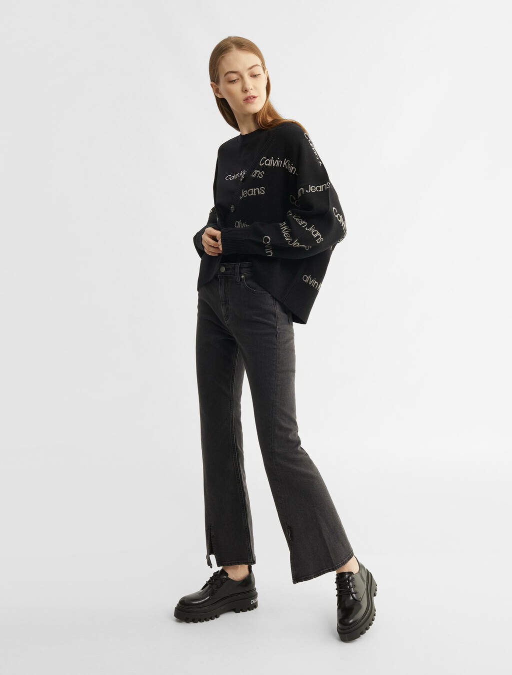 CK Standards Boxy Long Sleeve Tee, Black Beauty, hi-res