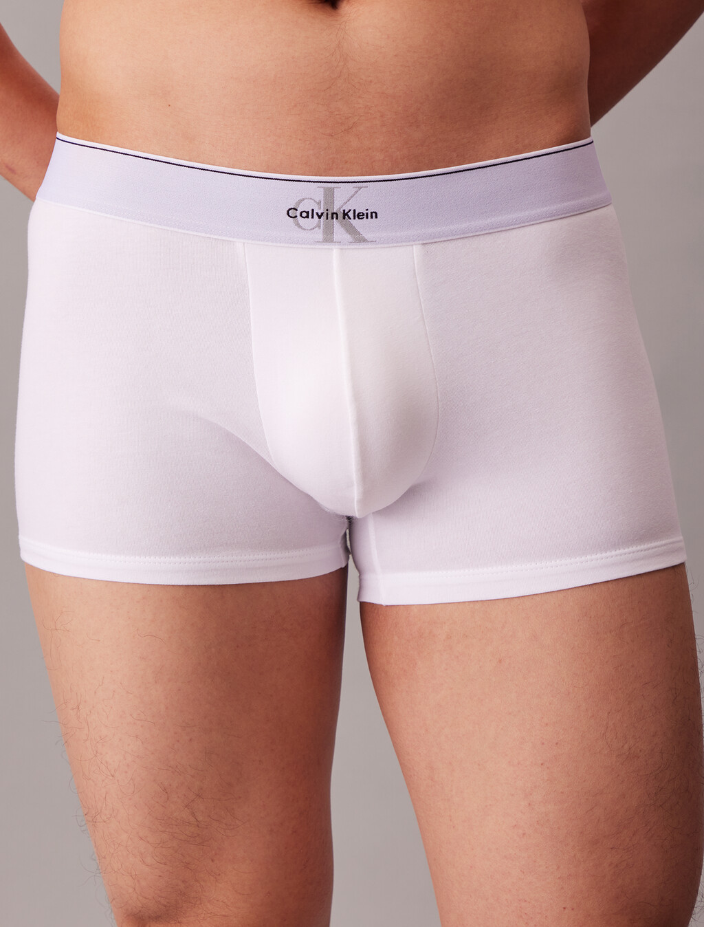 Graphic Monogram Cotton Stretch Trunks, Black/Misty Grey/White, hi-res