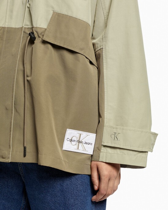 COLOR BLOCK UTILITY PARKA JACKET