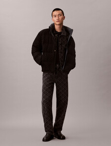 Allover Emblem Logo Reversible Puffer Jacket, Black, hi-res