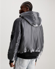 Liquid Metal Hooded Bomber Jacket, Liquid Metal, hi-res