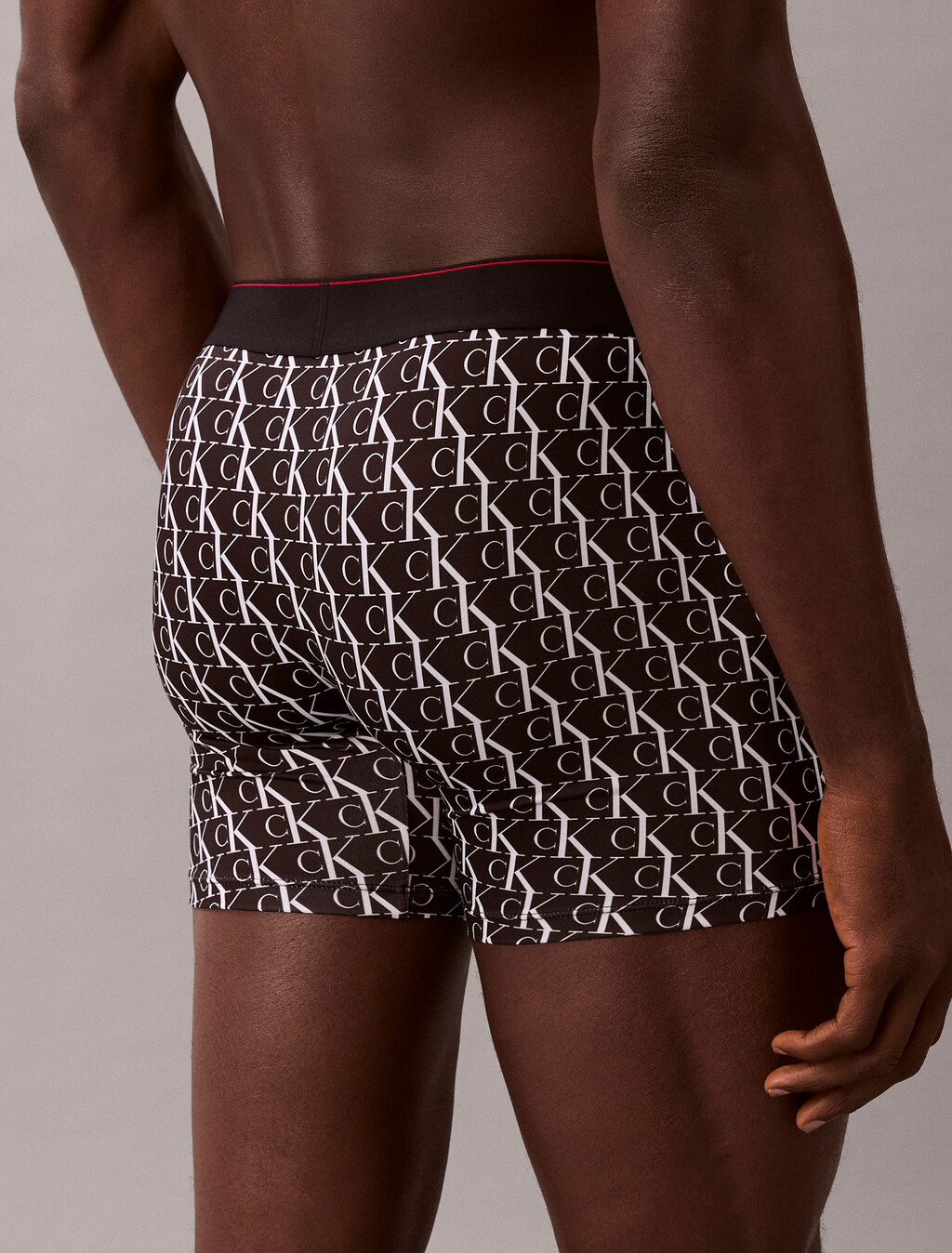 Graphic Monogram Microfiber Stretch Boxer Brief, STEPPING LOGO BLACK, hi-res