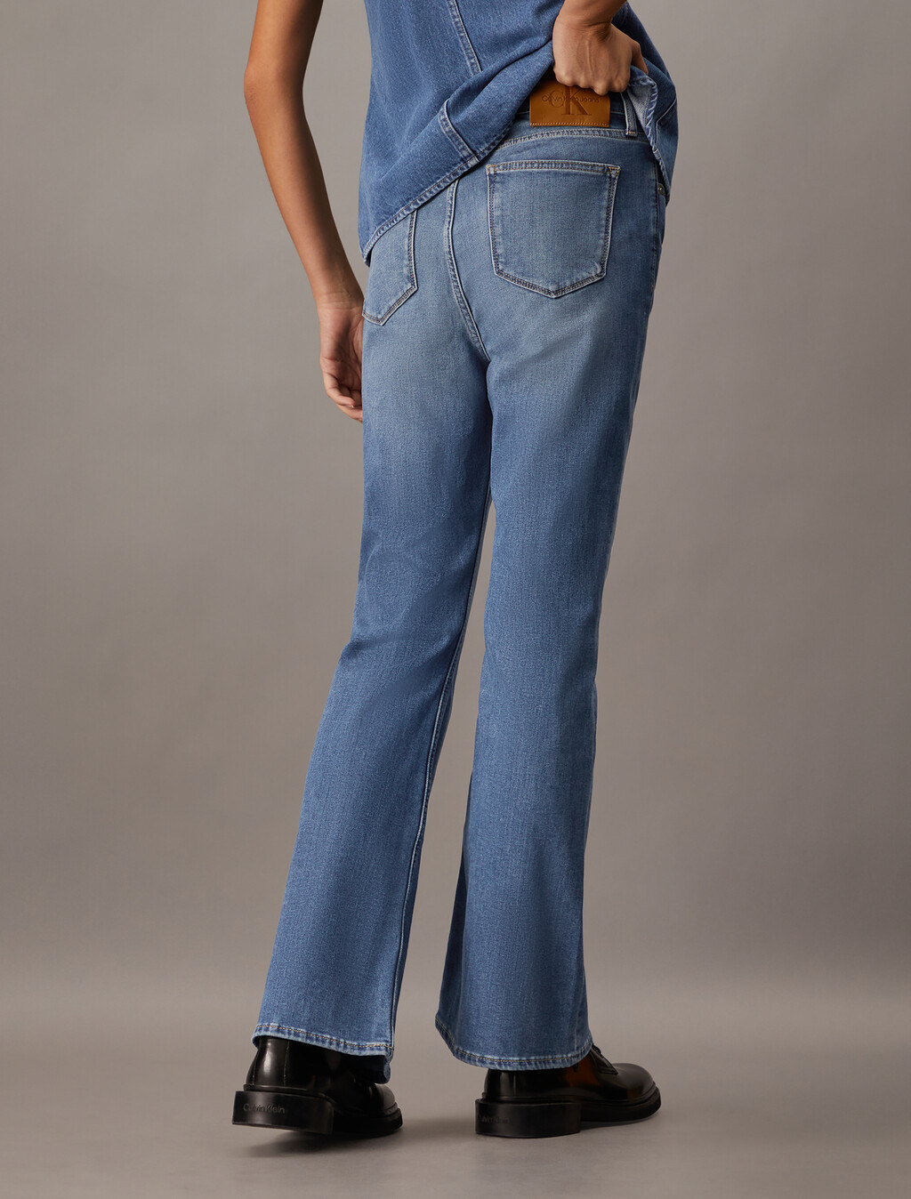 Luxe Lined High Rise Flared Jeans, Denim Medium, hi-res
