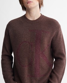 Ck Monogram Mock Neck Jumper, Java, hi-res