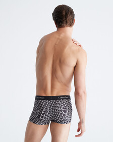 CALVIN KLEIN 1996 MICRO LOW RISE TRUNKS, WARPED LOGO PRINT_BLACK, hi-res