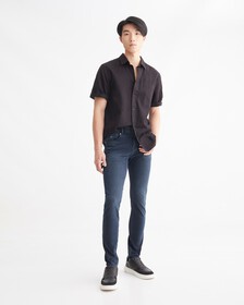 Ultimate Stretch Skinny Jeans, Blue Black Back Embro, hi-res