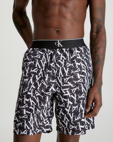 CK Monogram Board Shorts, Ck One Warped Monogram Black Aop, hi-res