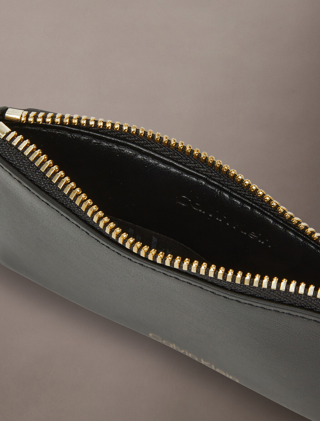 Leather Zip Card Holder, Black, hi-res