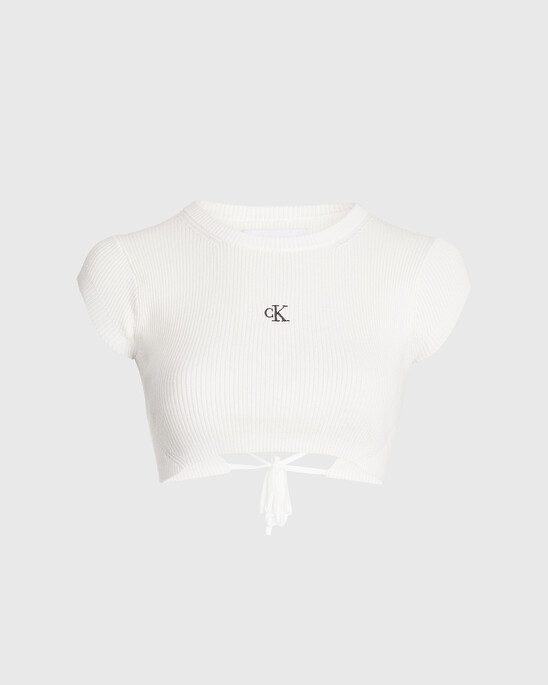CROPPED OPEN BACK KNIT TOP
