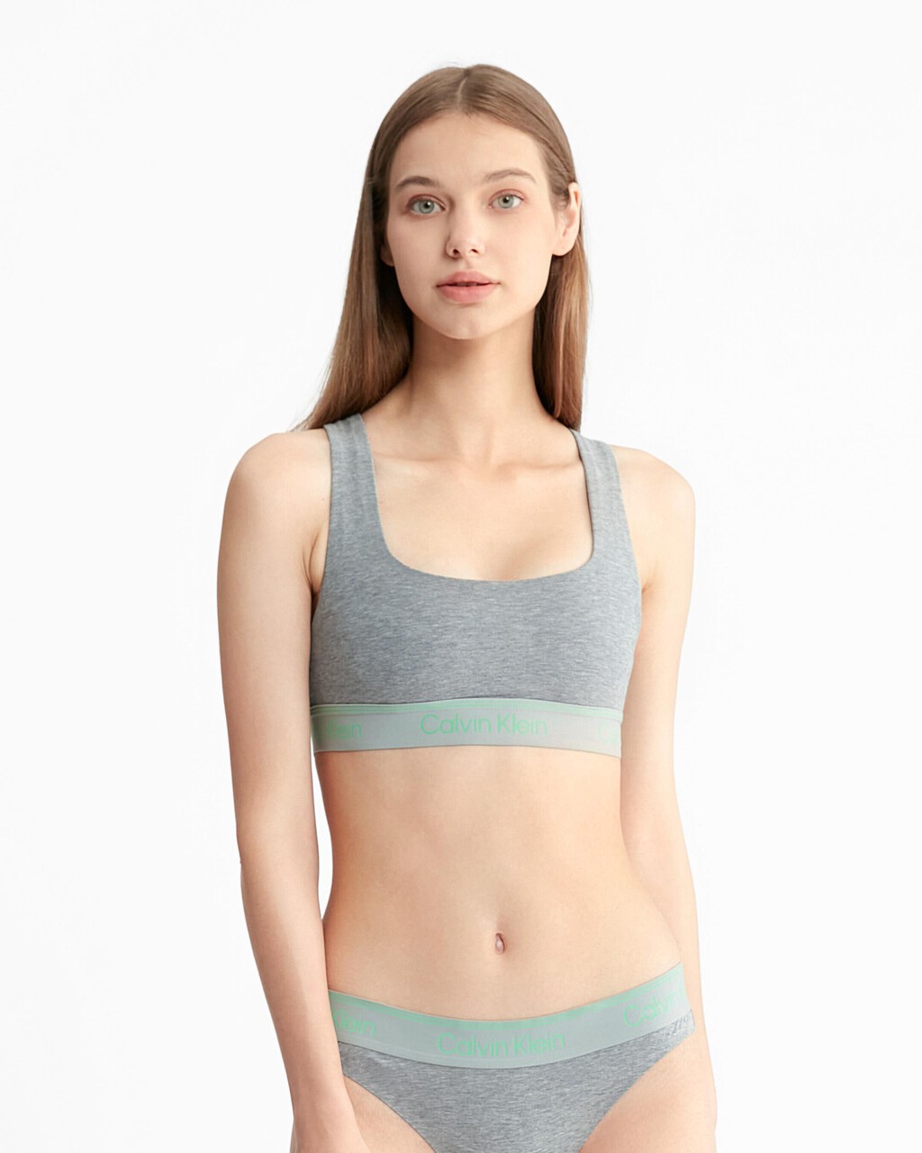 Athletic Cotton Lightly Lined Bralette, Medium Grey Heather, hi-res