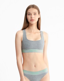 Athletic Cotton Lightly Lined Bralette, Medium Grey Heather, hi-res