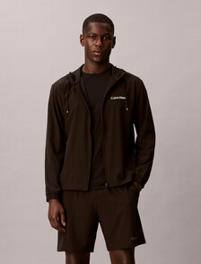 Water-Repellent Hooded Windbreaker, Black, hi-res